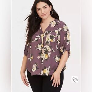 Torrid Harper 3/4 Sleeve Pullover Blouse